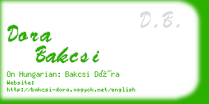 dora bakcsi business card